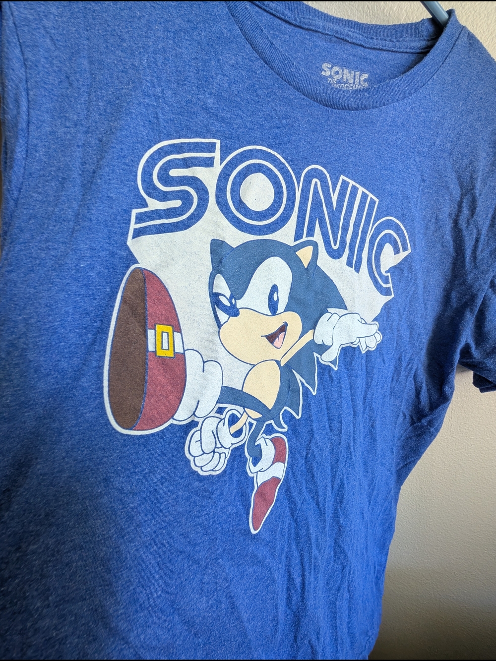 Vintage Men's Sonic the Hedgehog Blue Graphic Tee LG